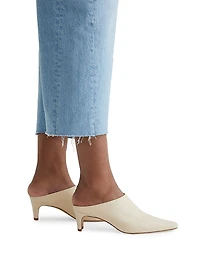 Hattie Cotton Raw-Edge Wide-Leg Crop Jeans
