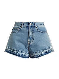 Patchwork Denim Shorts