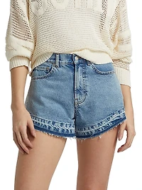 Patchwork Denim Shorts