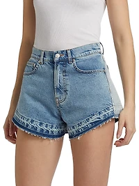Patchwork Denim Shorts