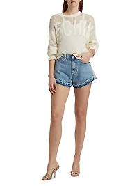 Patchwork Denim Shorts