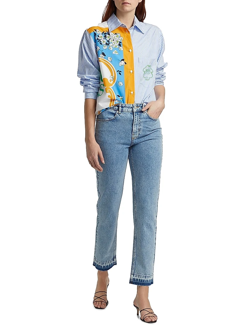 Straight Patchwork Jeans