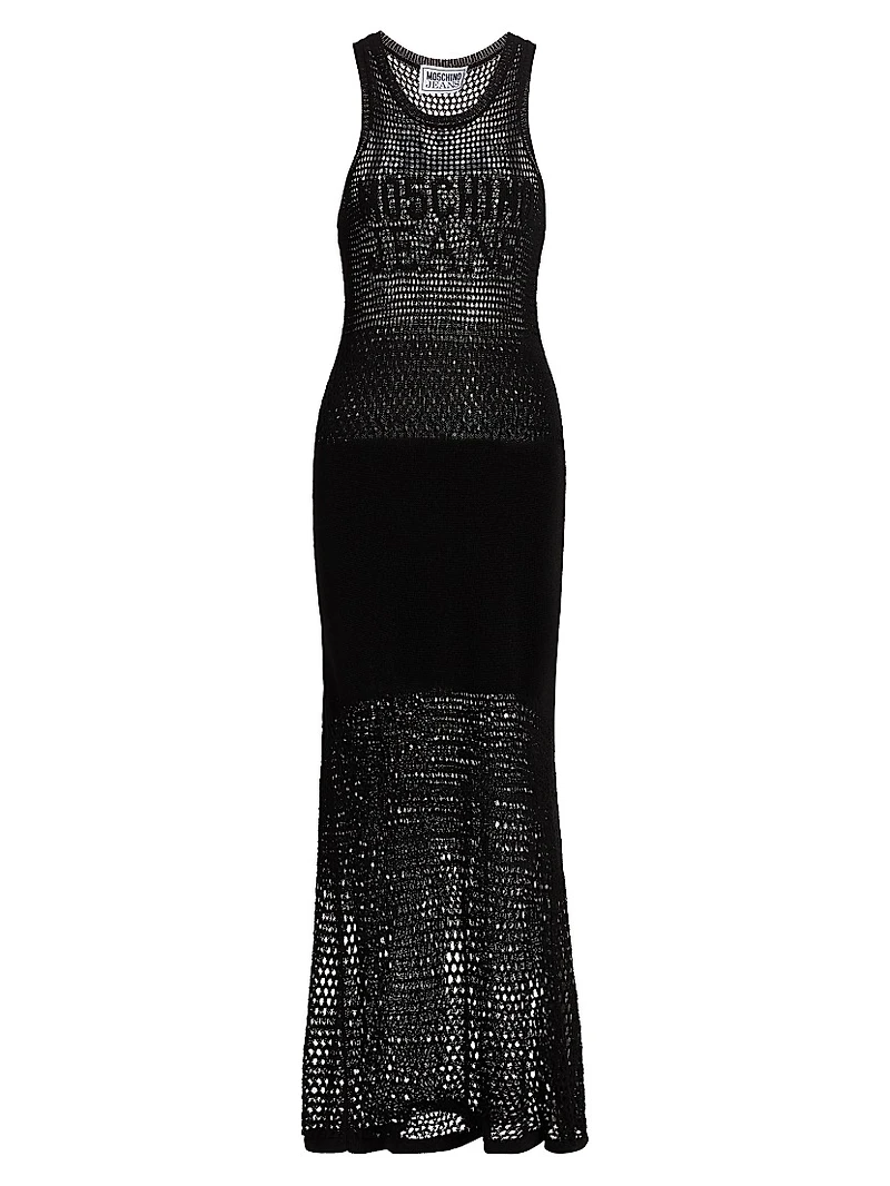 Sheer Logo Maxi Dress
