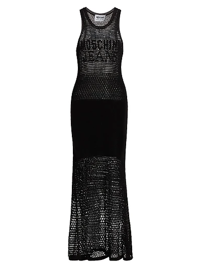 Sheer Logo Maxi Dress