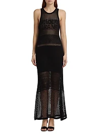 Sheer Logo Maxi Dress