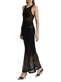 Sheer Logo Maxi Dress