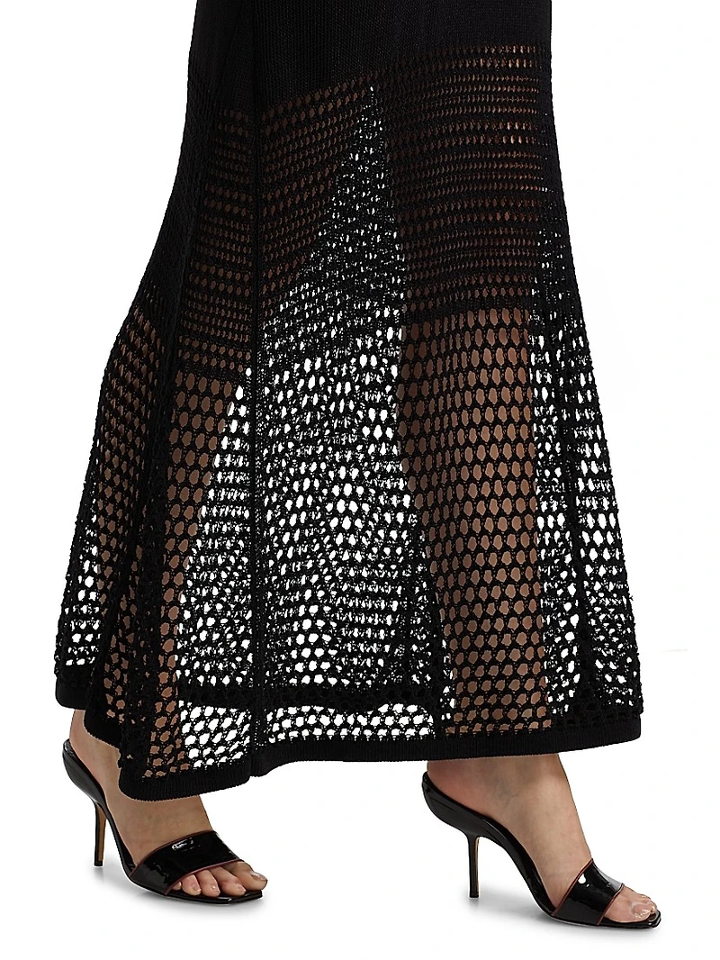 Sheer Logo Maxi Dress