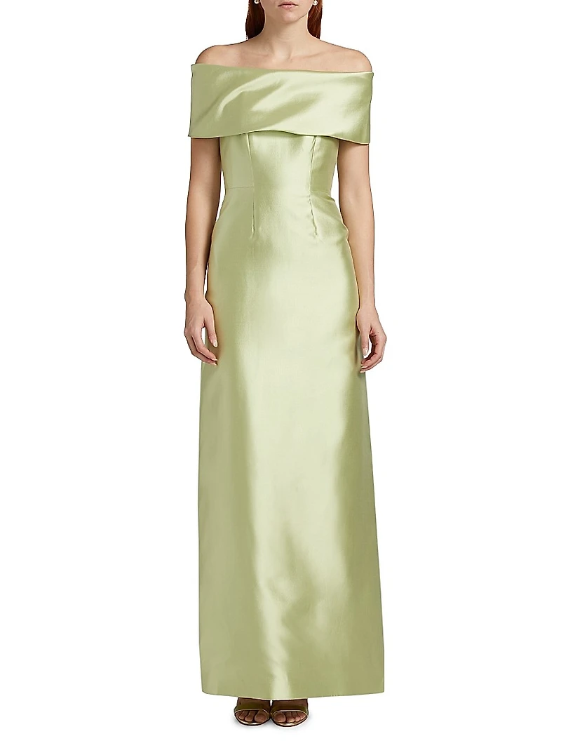 Silk-Blend Radzimir Off-the-Shoulder Column Gown