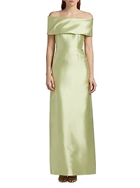 Silk-Blend Radzimir Off-the-Shoulder Column Gown