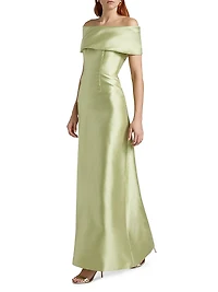 Silk-Blend Radzimir Off-the-Shoulder Column Gown