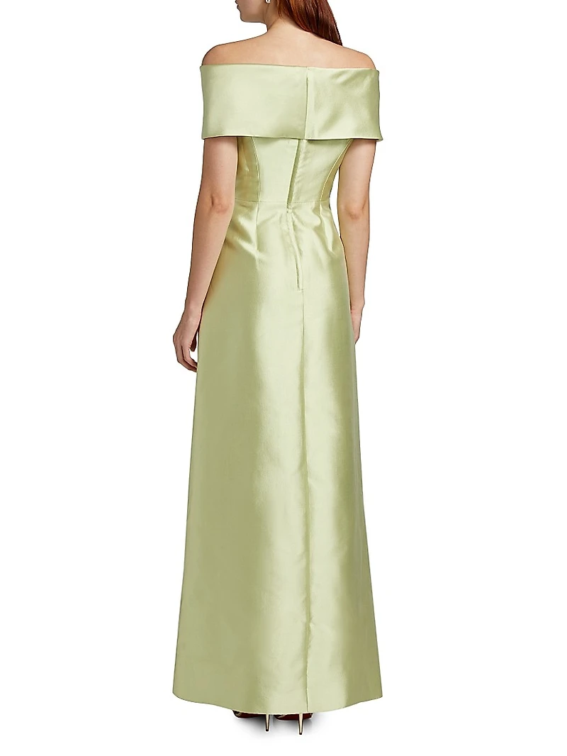 Silk-Blend Radzimir Off-the-Shoulder Column Gown