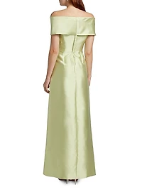 Silk-Blend Radzimir Off-the-Shoulder Column Gown