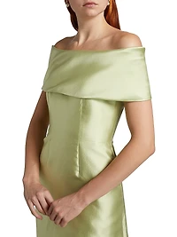 Silk-Blend Radzimir Off-the-Shoulder Column Gown