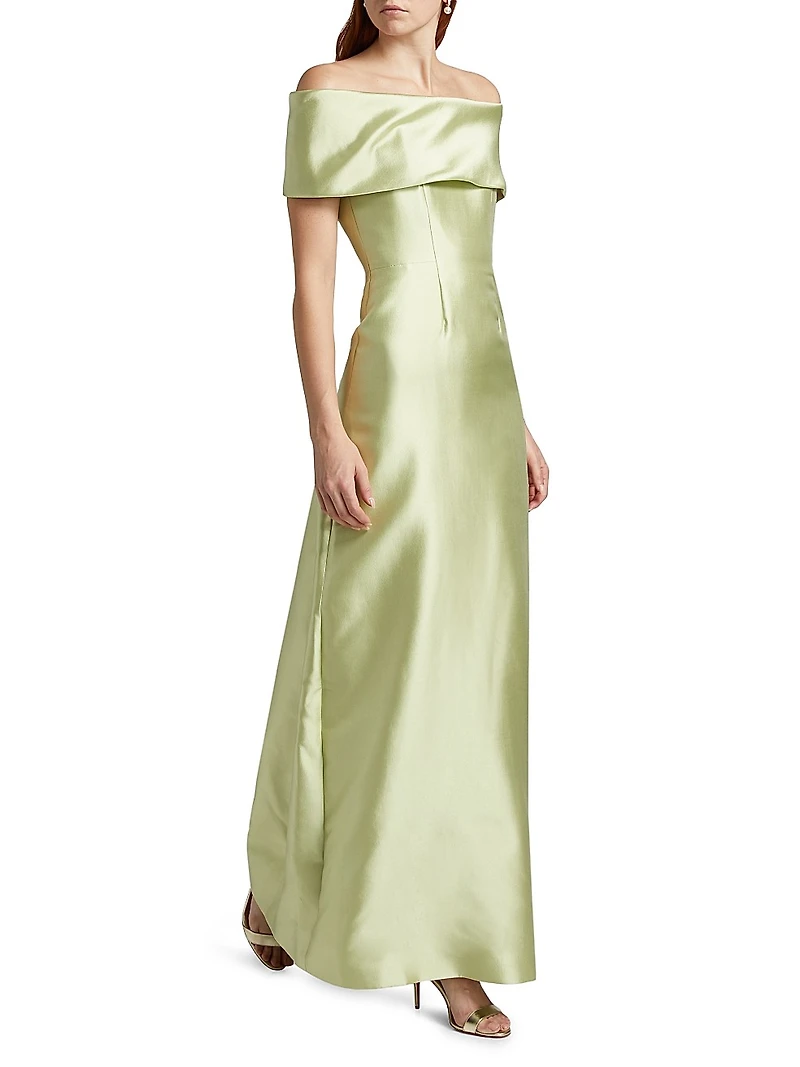 Silk-Blend Radzimir Off-the-Shoulder Column Gown
