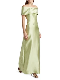 Silk-Blend Radzimir Off-the-Shoulder Column Gown