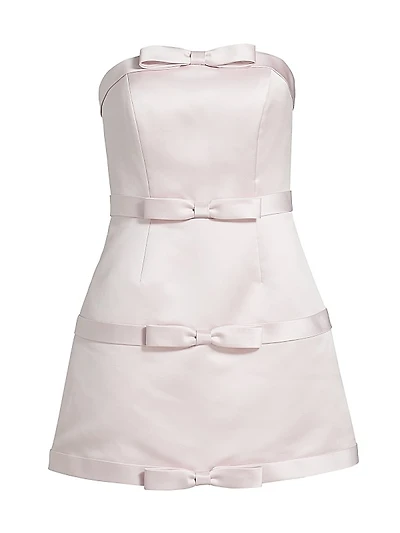 Techno Satine Strapless Bowtie Minidress