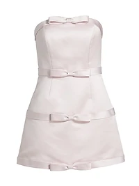 Techno Satine Strapless Bowtie Minidress