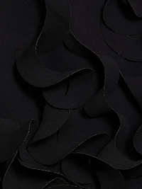 Techno Crêpe Ruffle Off-the-Shoulder Cocktail Dress