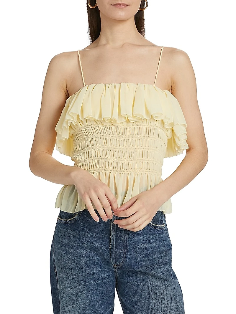 Alexi Smocked Ruffled Top