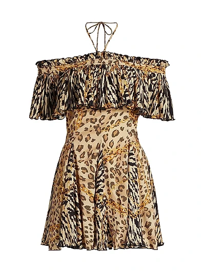Esmi Leopard Off-The-Shoulder Minidress