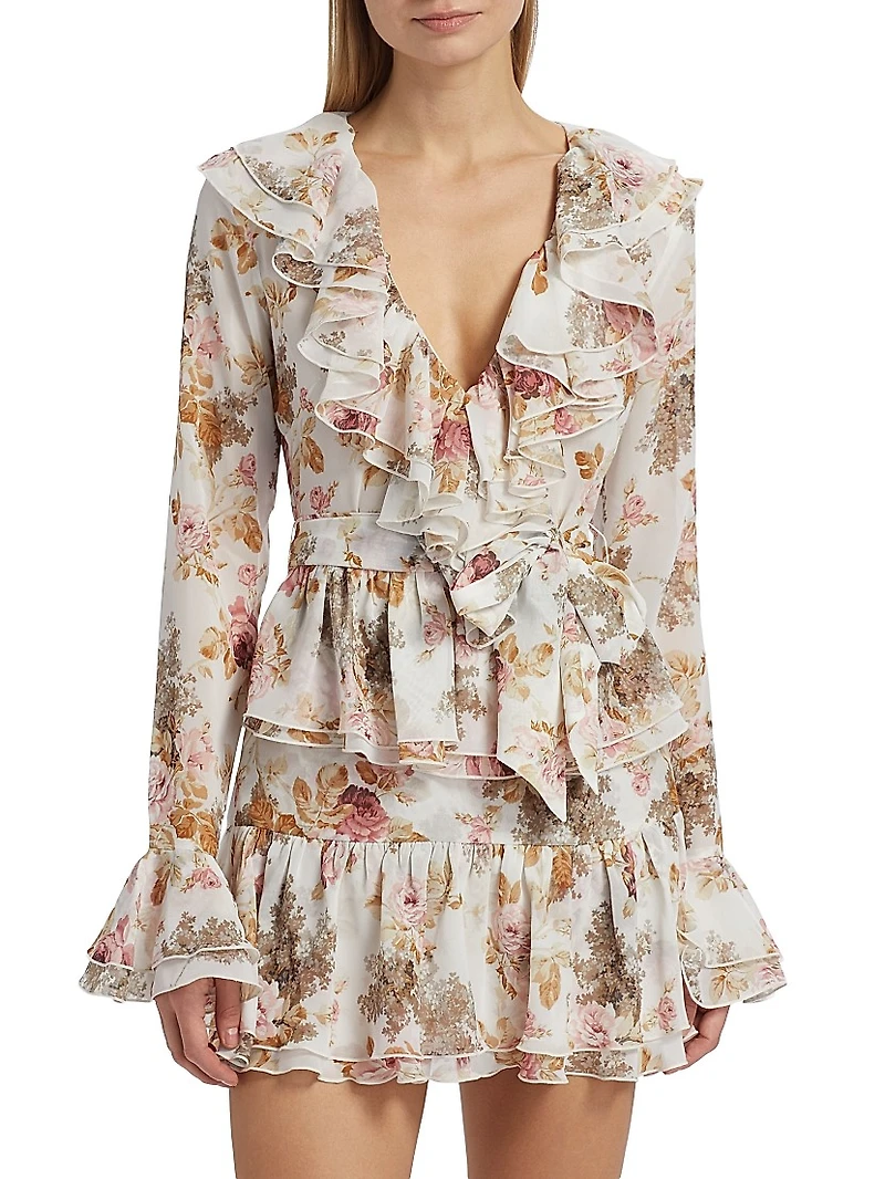 Palmero Floral Ruffle Minidress