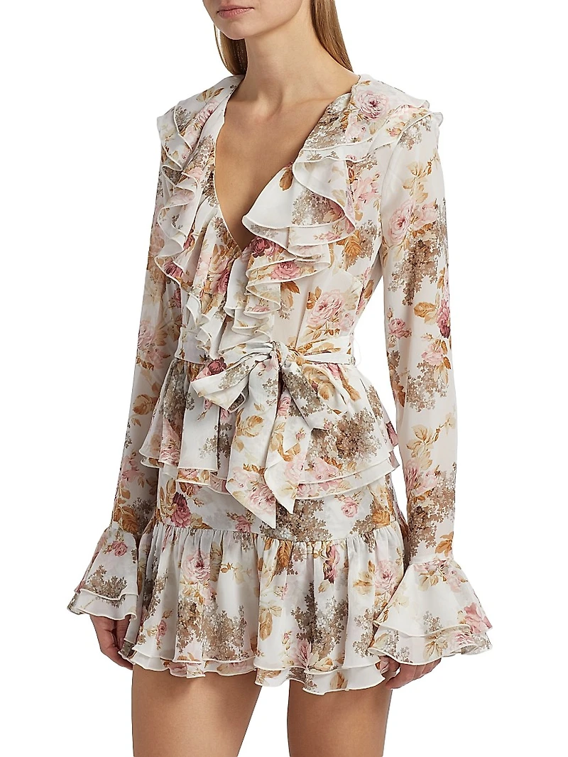 Palmero Floral Ruffle Minidress