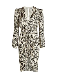 Amara Abstract Silk-Blend Knee-Length Dress