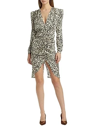 Amara Abstract Silk-Blend Knee-Length Dress