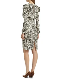 Amara Abstract Silk-Blend Knee-Length Dress