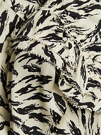 Amara Abstract Silk-Blend Knee-Length Dress