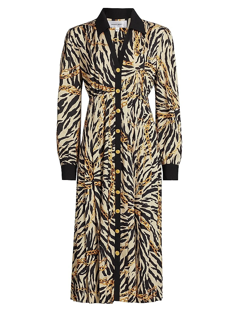 Hana Pleated Midi-Dress