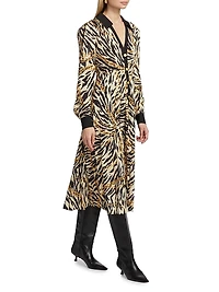 Hana Pleated Midi-Dress