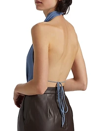 Sheena Cowl Halterneck Open Back Bodysuit