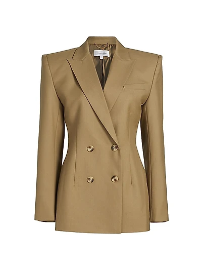 Kylar Wool-Blend Double-Breasted Blazer