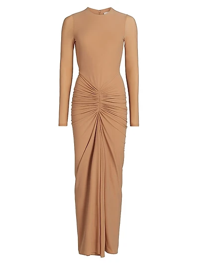 Jolie Stretch Long-Sleeve Maxi Dress