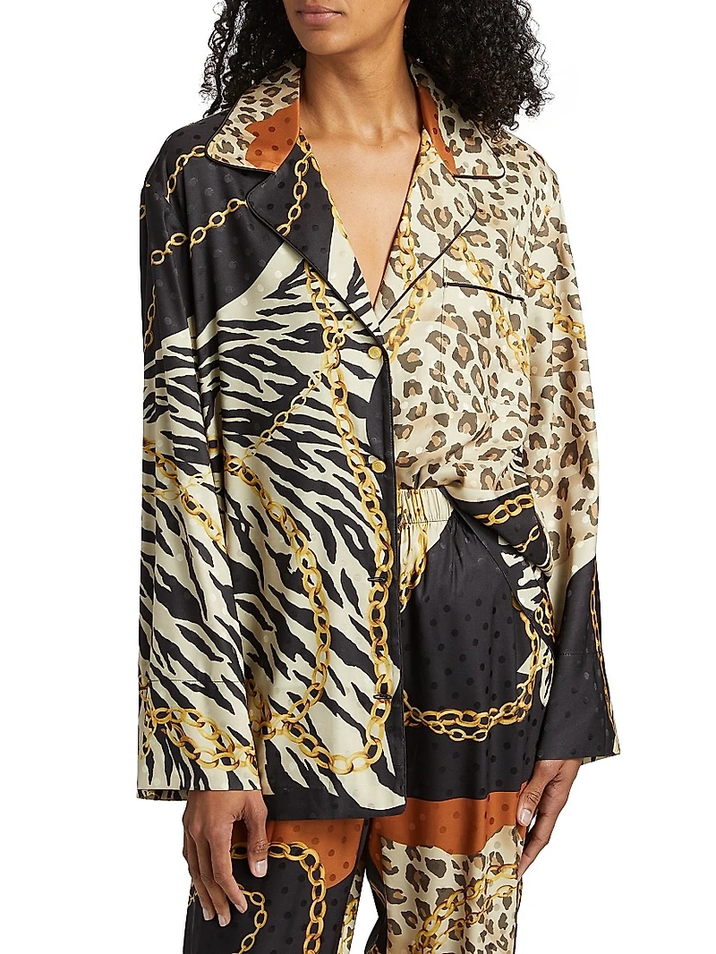 Valentina Animal-Chain-Print Top