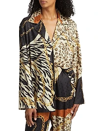 Valentina Animal-Chain-Print Top