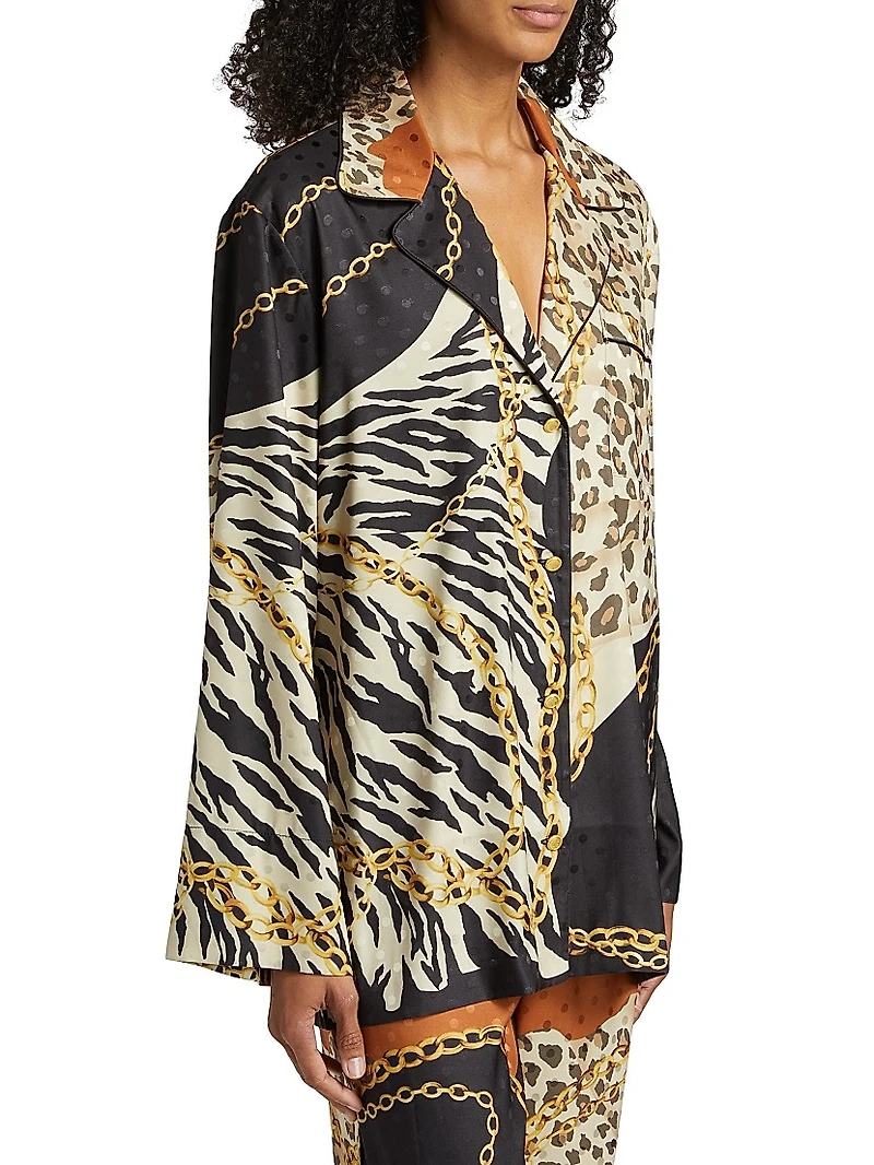 Valentina Animal-Chain-Print Top