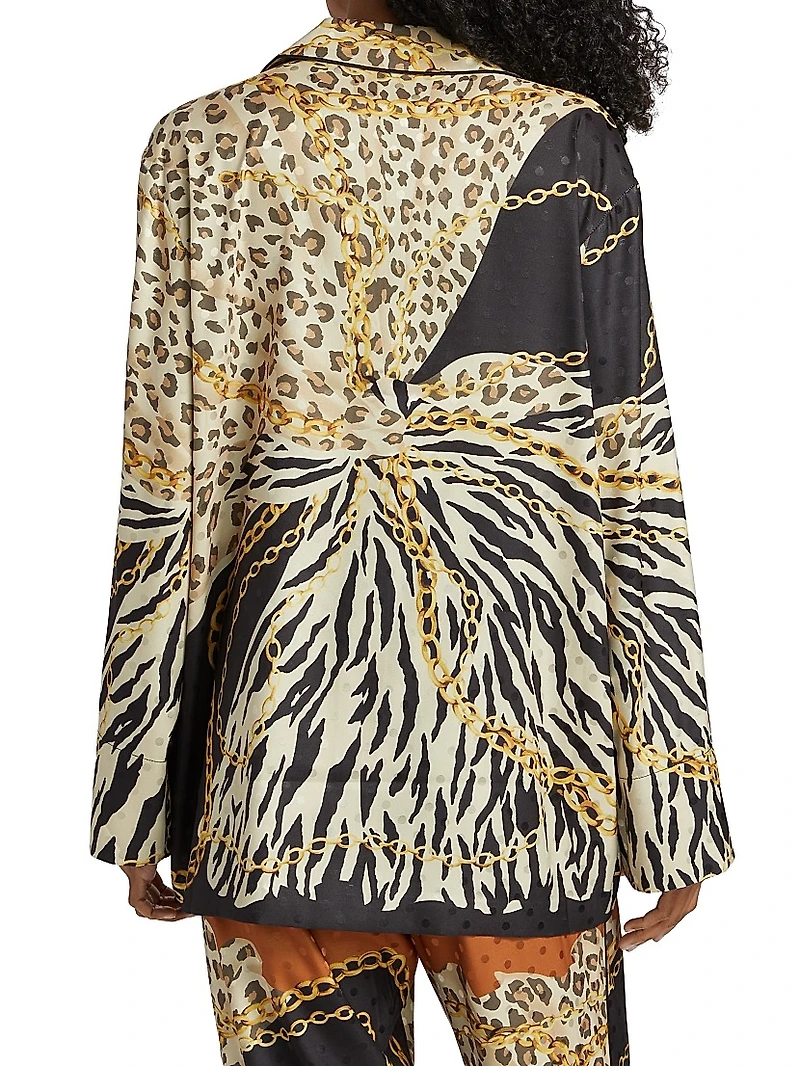 Valentina Animal-Chain-Print Top