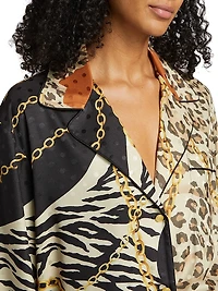 Valentina Animal-Chain-Print Top