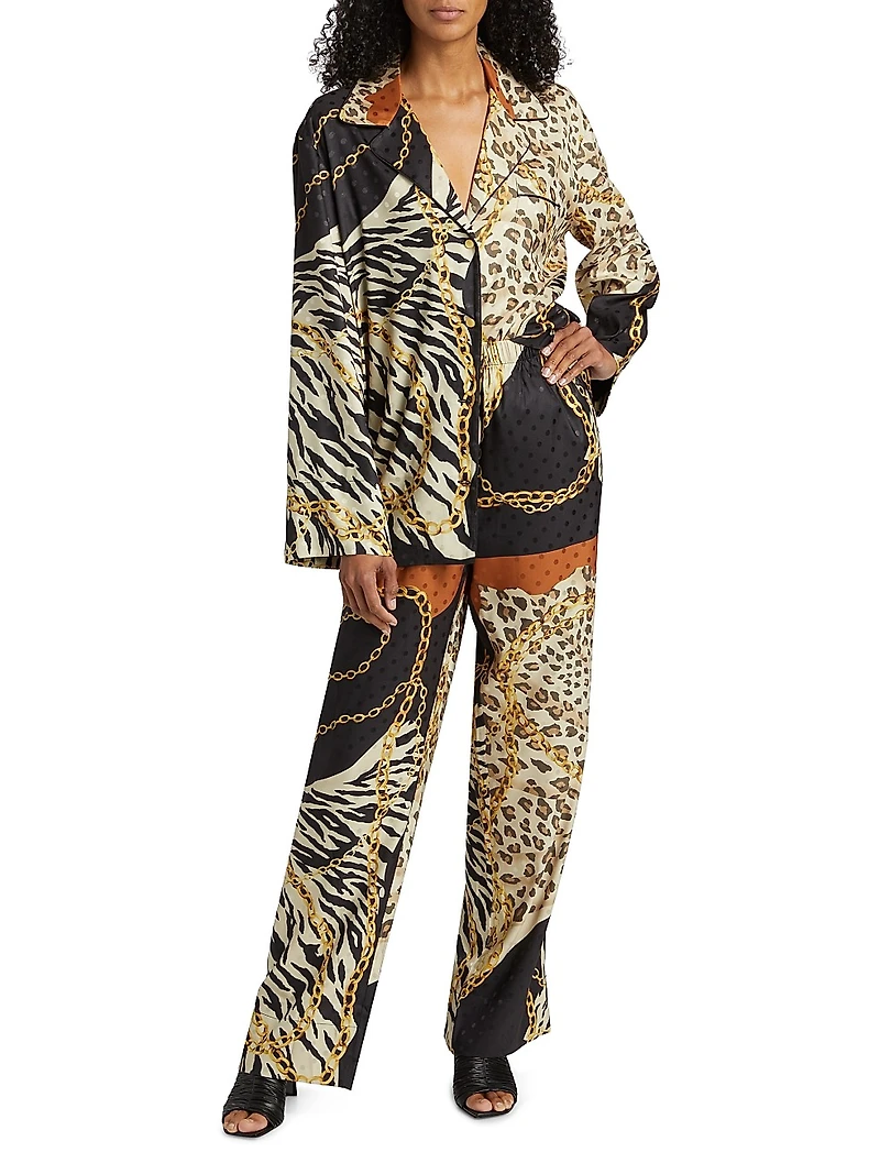 Valentina Animal-Chain-Print Top