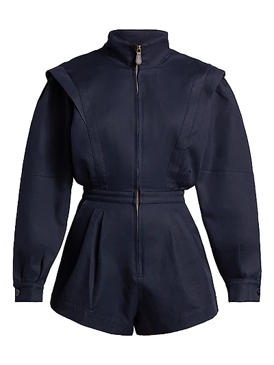 Nabil Cotton Zip-Front Romper
