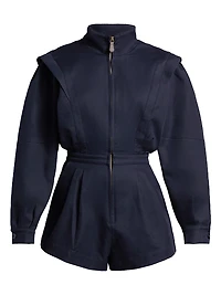 Nabil Cotton Zip-Front Romper