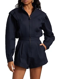 Nabil Cotton Zip-Front Romper