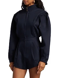 Nabil Cotton Zip-Front Romper
