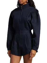 Nabil Cotton Zip-Front Romper
