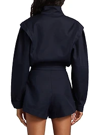 Nabil Cotton Zip-Front Romper