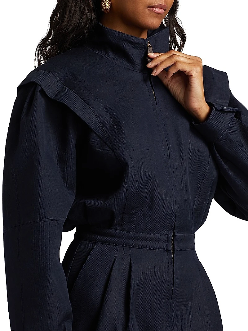 Nabil Cotton Zip-Front Romper