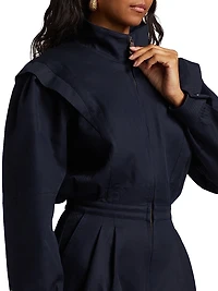 Nabil Cotton Zip-Front Romper