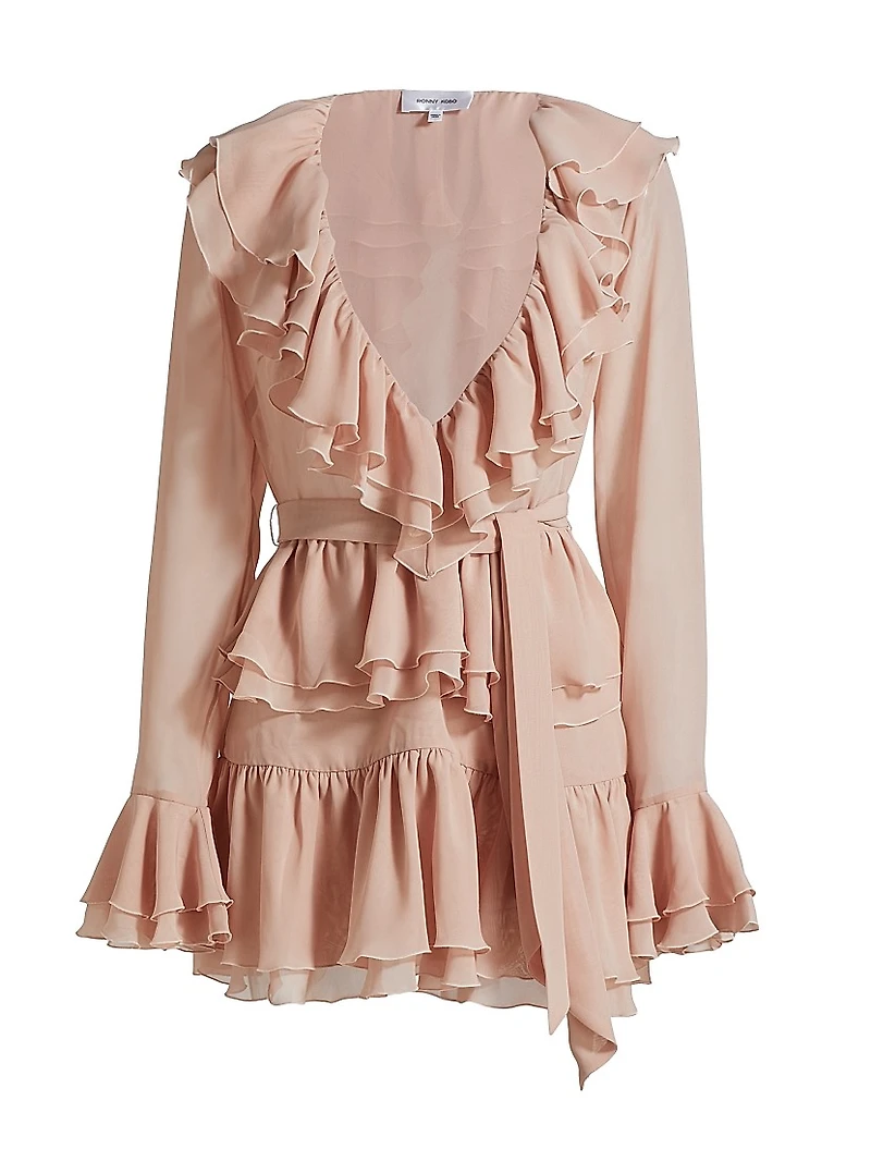 Palmero Ruffled Tie-Waist Minidress